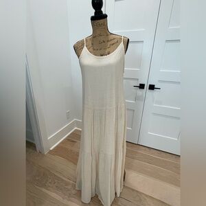 Altar'd State Cream Sleeveless Maxi Sundress for Resort